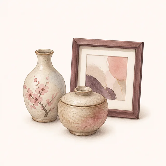 陶磁器と美術品のイラスト