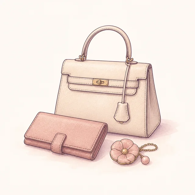 ブランドバッグと財布のイラスト